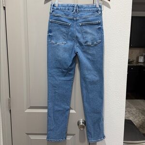 Good American good classic slim straight skinny high rise slits jeans 4 27